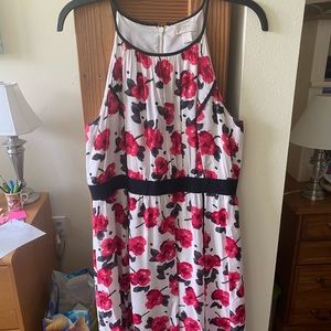 Pink and White floral dress from LOFT